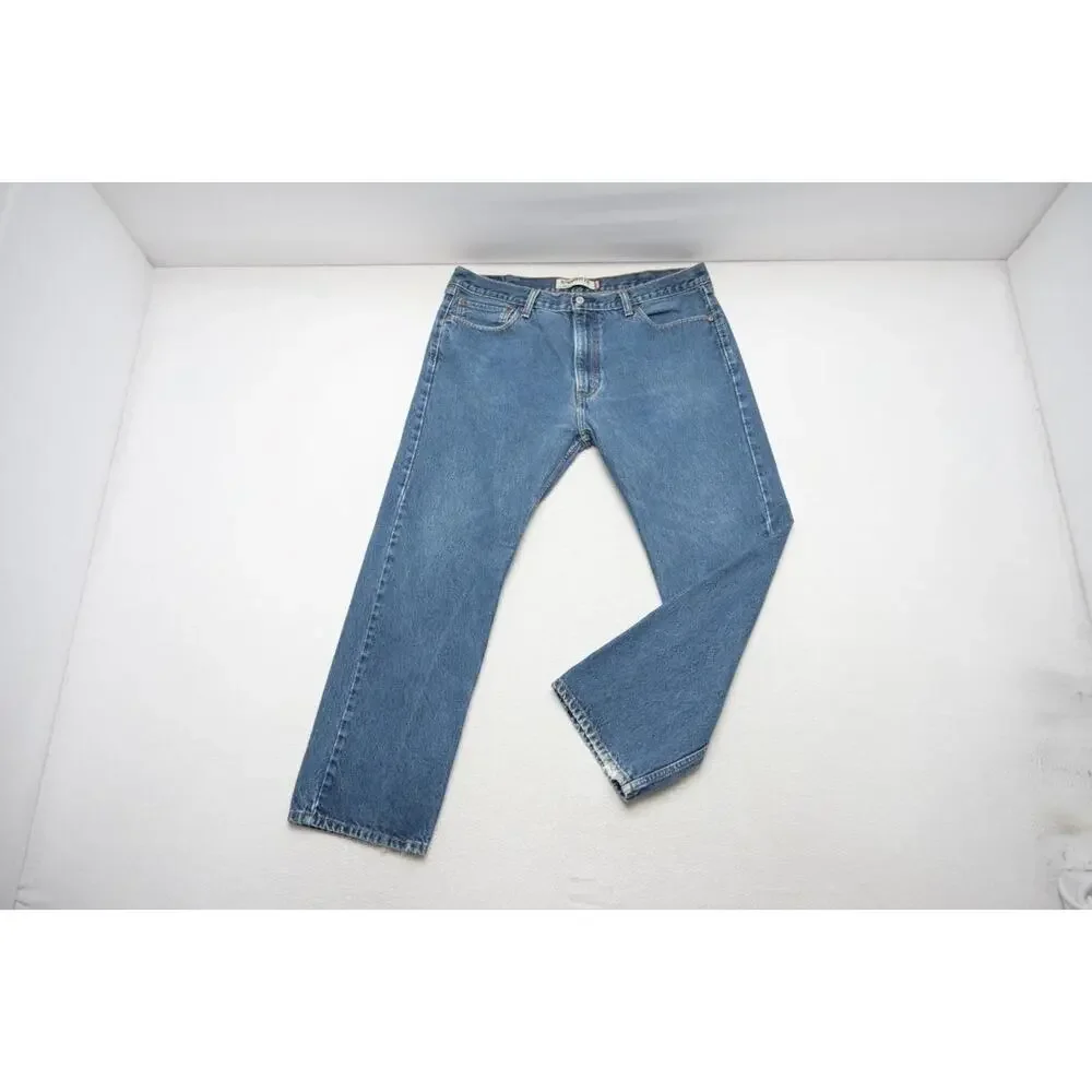 Levi's 505 Regular Fit Straight Blue Rugged Denim Jeans Mens Size‎ 40 x 30